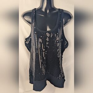 Raw Blue Tank Top Racer Back T Shirt 3XL Sequins Whimsy goth Bikercore Hippie